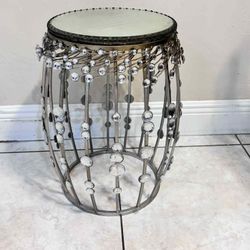 Antique Glass Top End Table 19”H