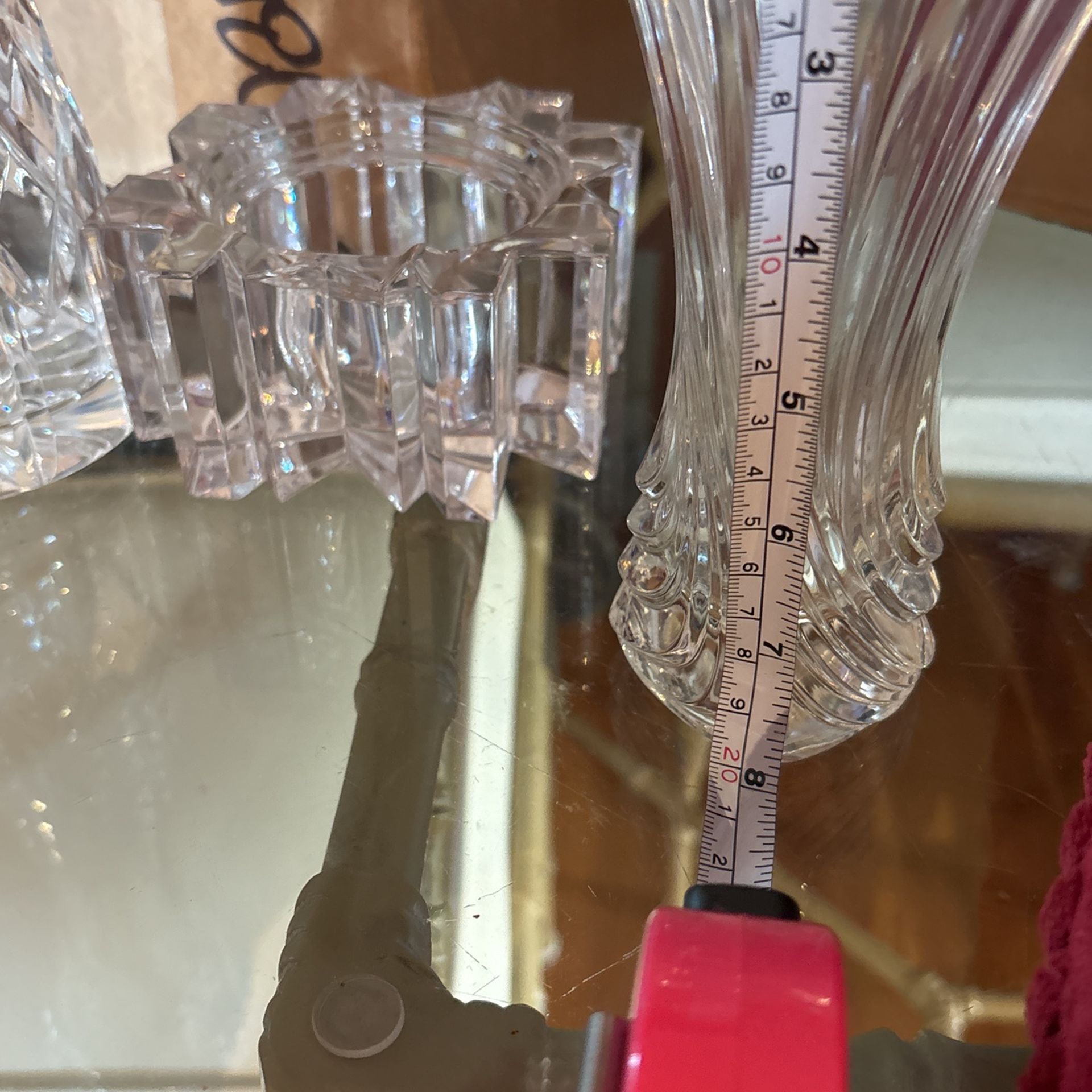 Cut glass flower vase 8 x 12