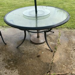 Patio Table With Lazy Susan