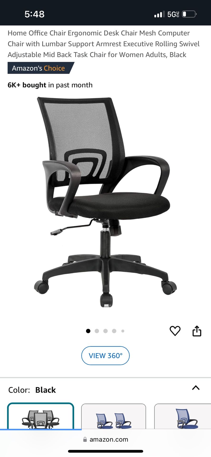 VN HO3 Black Swivel Office Chair