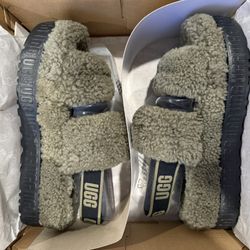 UGG Oh Fluffita in Burnt Olive platform slipper