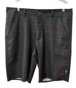Vans Vanphibian Black Plaid Quick Dry Hybrid Cargo Shorts Men’s Size 36