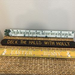 Holiday Wood Sign Lot - St. Patrick’s Easter Christmas - Home Decor - Simi Valley 