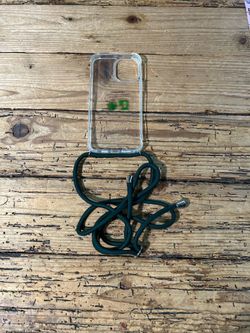 iPhone 15Promax clear case with rope lanyard