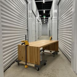 Modern Solid Cedar Wood Coffee Table Waterfall Edges 