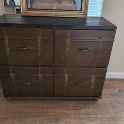 Vintage Leather File Cabinet