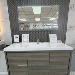 60" Single Sink Maple Gray Freestanding Bathroom Vanity