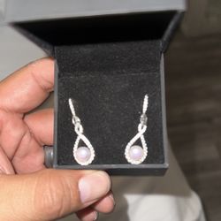 Diamond Pearl Earrings 