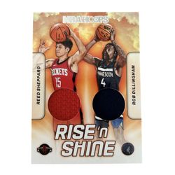 2024 NBA Hoops Rise’ N Shine Reed Sheppard/ Rob Dillingham Dual Jersey Patch RC