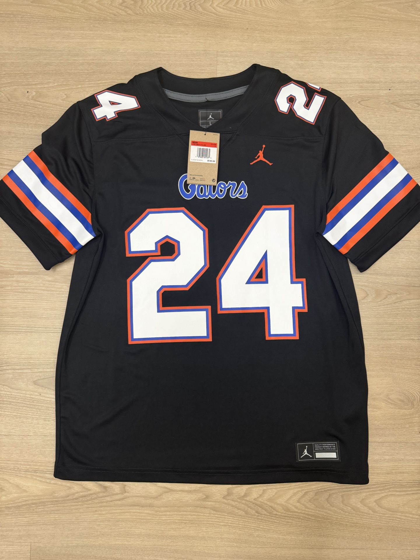UF University of Florida Gators Black Jordan Football Jersey NEW Size Large