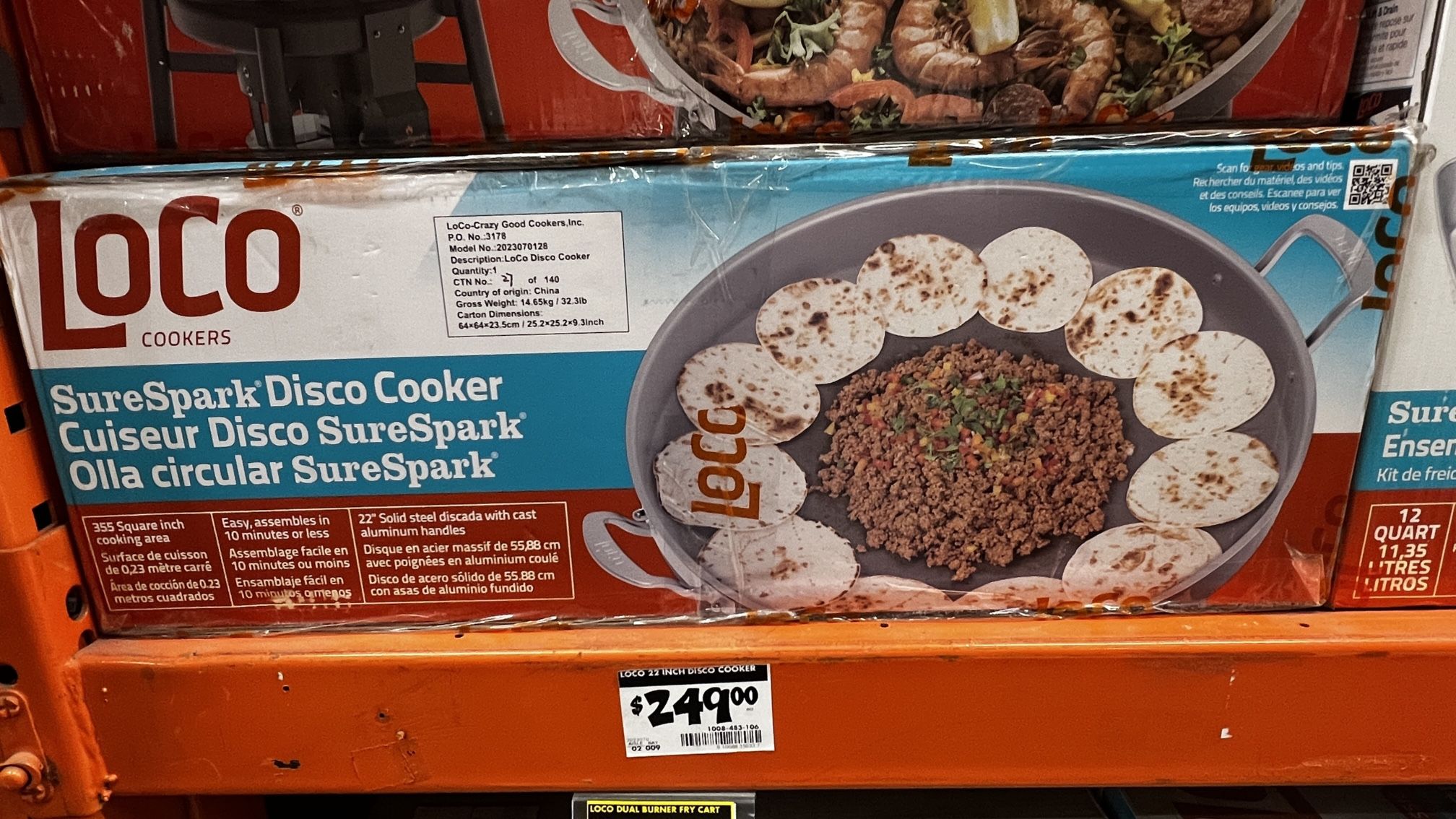 LoCo Cookers 22" Propane Outdoor Disco Cooker with Interchangeable Legs & SureSpark Ignition