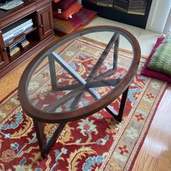 Mid Century Style Wood And Glass Coffee Table