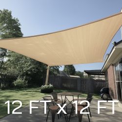 New In Box $20 Each 12x12 Feet Square Outdoor Patio Sun Sail Shade Sand Or Beige Color With 4 Hanging Ropes 