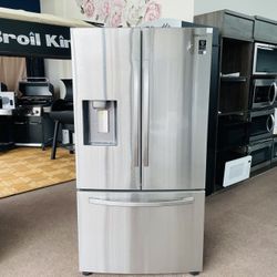 Samsung 23 cu. ft. 3-Door French Door, Counter Depth Refrigerator with CoolSelect Pantry in Stainless Steel OE