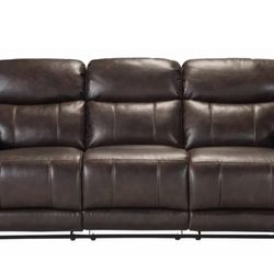2 Raymour And Flanigan Brown Recliner Genuine Leather Couches ( Like New) 