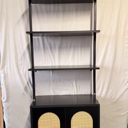 Ladder Bookshelf with Cabinet – Set of 2