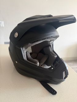 Matte Black Motocross Full-Face Helmet