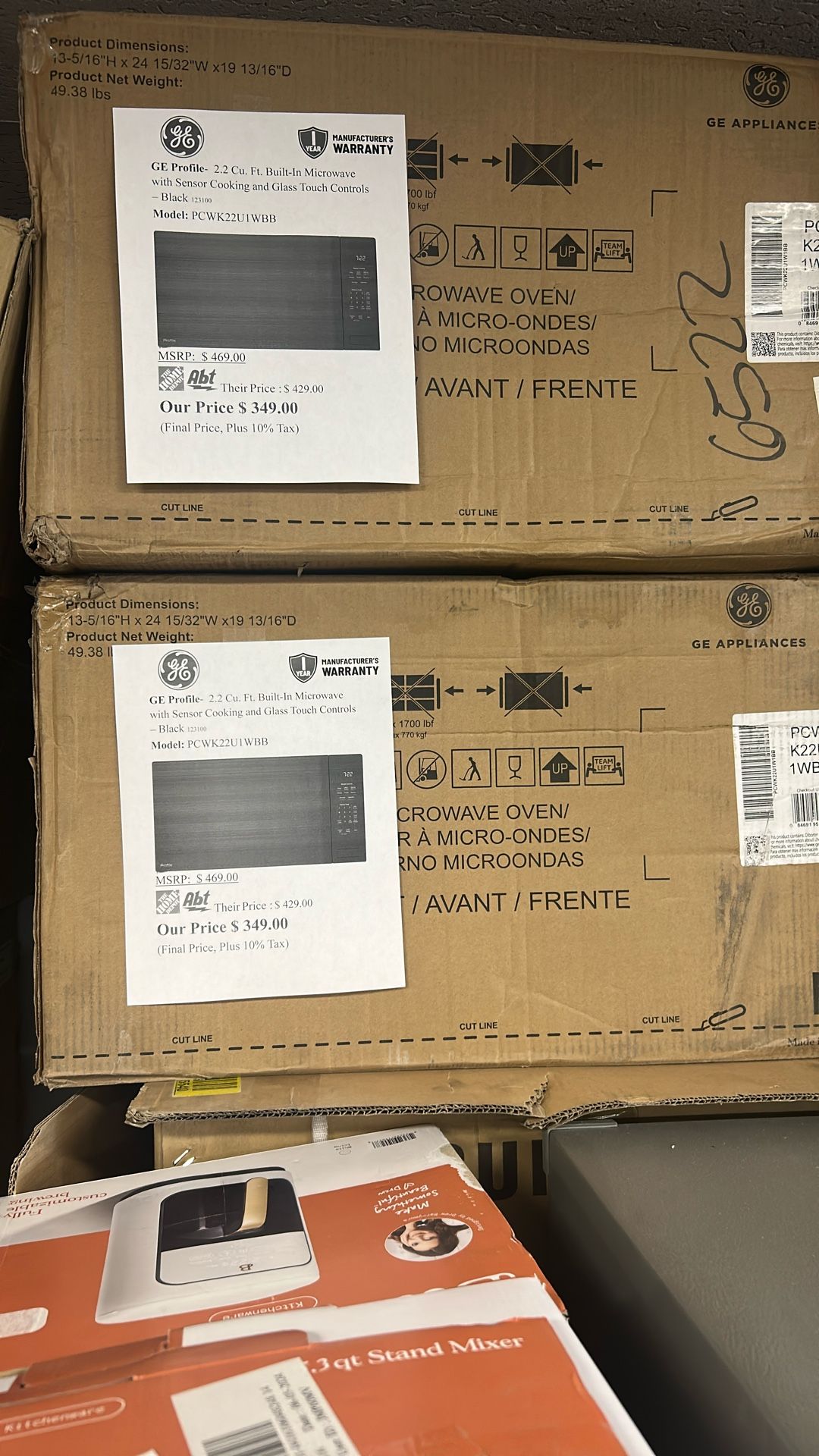 GE Profile 2.2 Cu.ft Built In Microwave With sensor Cooking And Glass Touch Control - Black