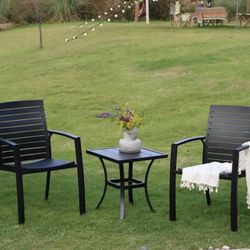 Vicllax Patio Metal Side Table, Outdoor/Indoor Small End Table