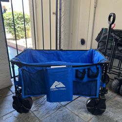 Collapsible Wagon Cart,Portable Folding Wagon, Smart Utility Foldable Outdoor Garden Wagon Cart for Sports, 