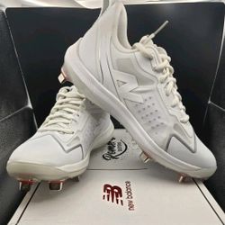 New Balance Unisex Softball Cleats Size 6W/4.5M White/Grey FuelCell Romero Duo.