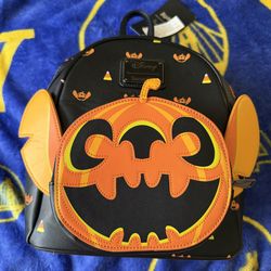 Loungefly Disney Pumpkin Stitch Mini Backpack Exclusive  Halloween New