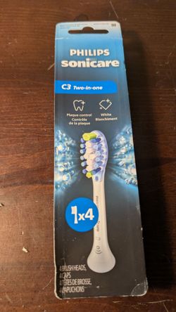 Philips Sonicare C3 Two-in-One Brush Heads, 4-Pack, 1 Year Supply, White
