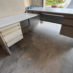 L-Shaped Executive Desk with Pedestals