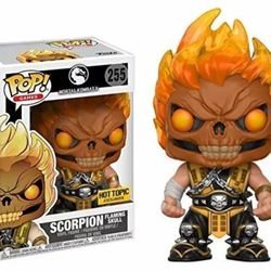 NEW Funko POP Scorpion Flaming Skull 255 Mortal Kombat X (warp top) Hot Topic Exclusive