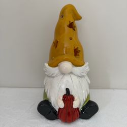 Fall Harvest Gnome LED Lantern Pumpkin Farmhouse Garden Decor