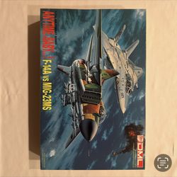 Vintage Model Airplane Kit | DML Anytime Baby F-14A vs MiG-23MS | 1:144 | Complete Kit, Original Box