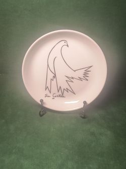 Vintage Pristine French Art Collectible–Jean Cocteau "La Colombe" (The Dove) Porcelain Accent Plate
