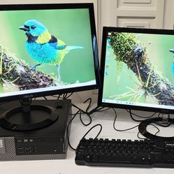 Fast Ready to use Windows 11 Desktop Computer with Microsoft Office & 23" high resolution monitors