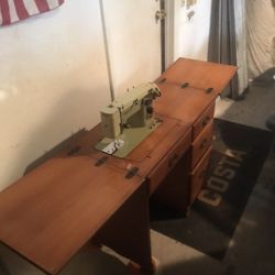 White Sewing Machine Desk