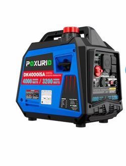 R4) Inverter Generator 4000W 120V Blue Gas Powered Super Quiet Remote Electric Start RV Ready EPA Certified for RV Camping Home Use,$299