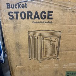 Plastic Storage Bucket On Wheels 