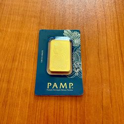 1oz 24k solid gold bar - one ounce pure gold bullion PAMP
