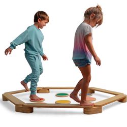 Avenlur Majesty Balance Beam for Kids - Toddler Stepping Stones and Connectors - Waldorf and Montessori Balance Board for Kids Ages 2 to 8 Years Old -