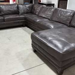 Sectional leather couch