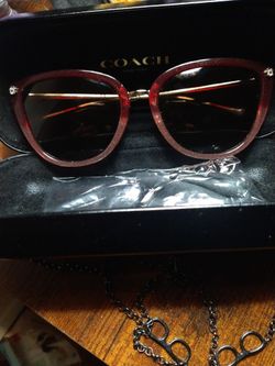 Coach Burgundy glitter gradient women's sunglasses