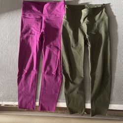 Size 4 Lululemon Crop Joggers, Purple&Green (2)