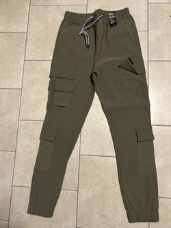 Olive Green Cargo Pants Cuffed 