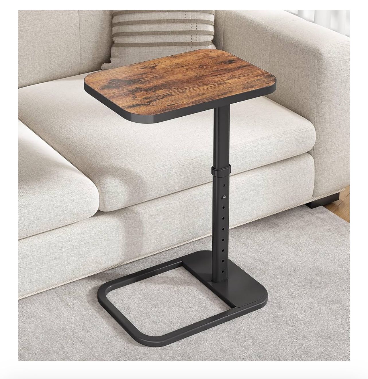 Adjustable Height Overbed Sofa Side End Table