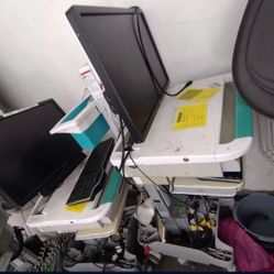 Hospital Monitor With Desktop Computer 