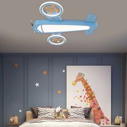Modern Airplane Dimmable Novelty Flush Mount with Remote Control 4800LM