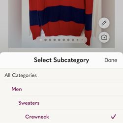 Benetton Shetland Wool Sweater Red Navy Striped Size M Made in Bosnia 