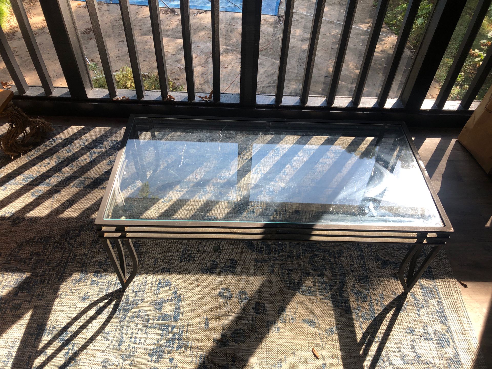 Glass patio table