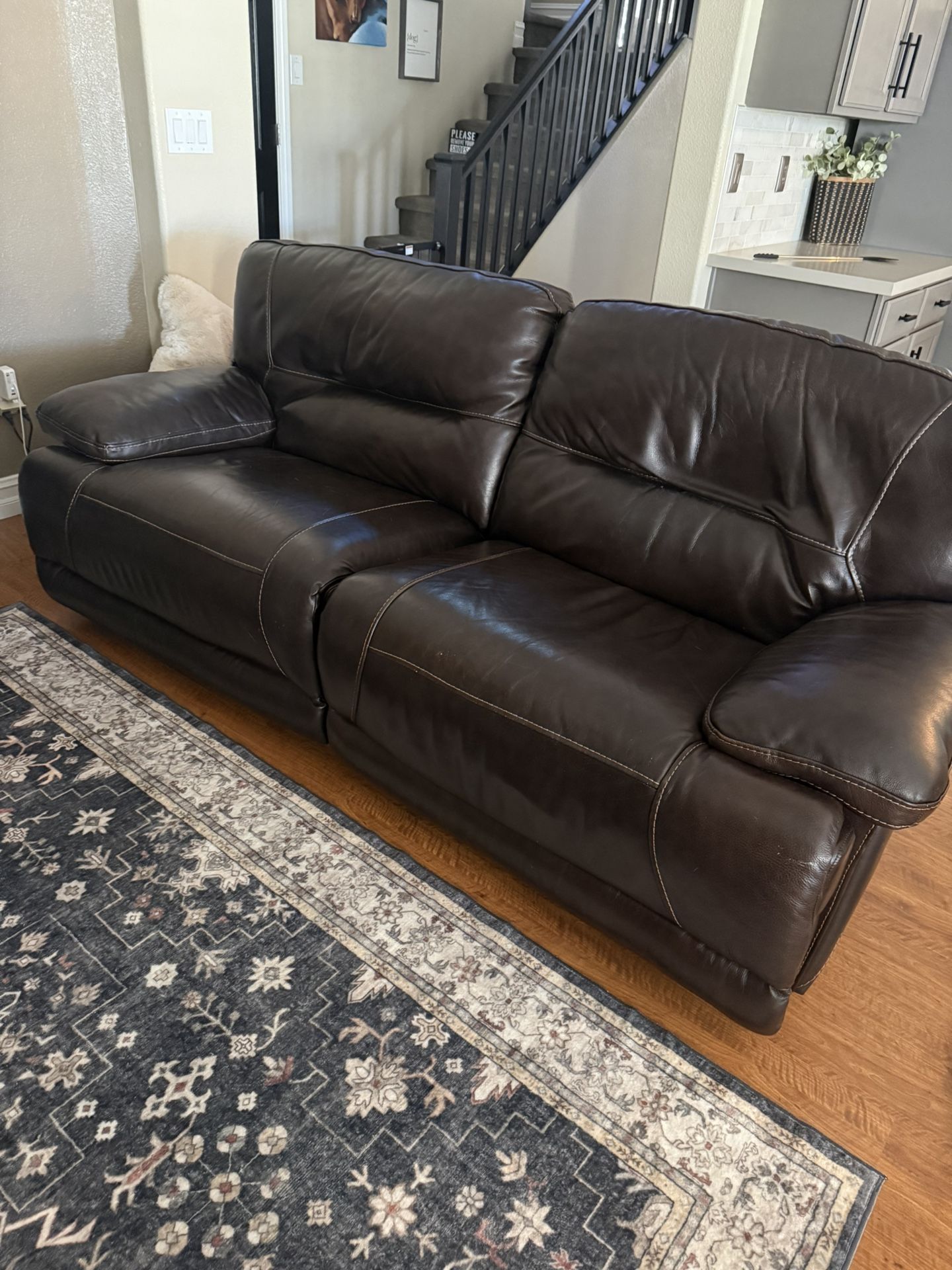 Leather Power Reclining Couch