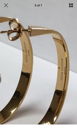 Louis Vuitton Nanogram Hoop Earrings (M00220)  Louis vuitton jewelry, Hoop  earrings, Louis vuitton necklace