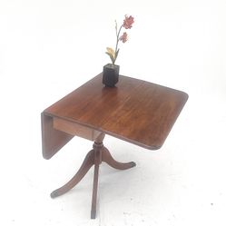 Mid Century Vintage 40s Duncan Phyfe Design Mahogany Drop Leaf Breakfast Dining Table Console Paw Foot